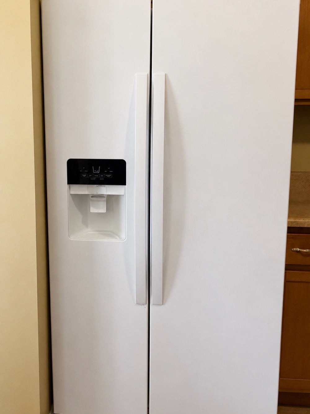 White Side-by-Side Refrigerator with Ice & Water Dispenser